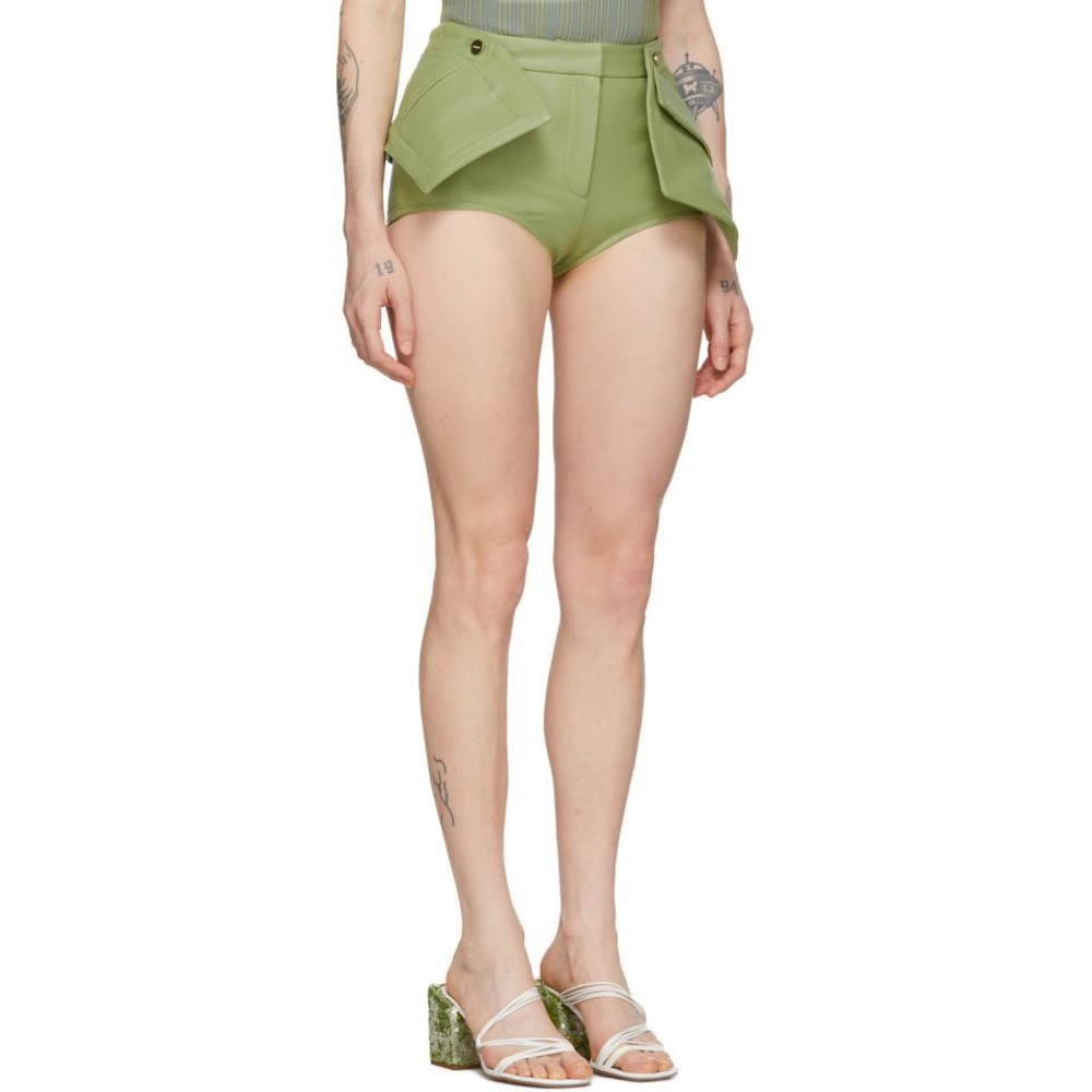 Jacquemus Green High-Waist Tailored Shorts - Picture 2 of 10